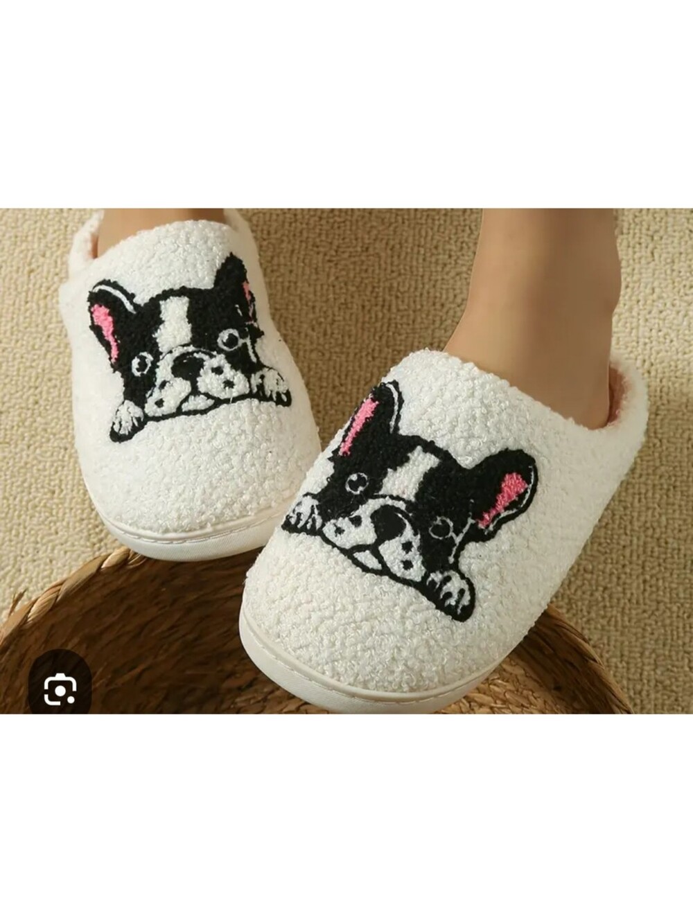 NEW Woman's French Bulldog Shoes Lined Slippers